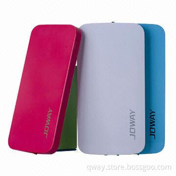 Li-polymer Cell 5,000mAh Power Bank for iPhone and iPad, Same Time, 5V/1A Input, 3-5 Hours